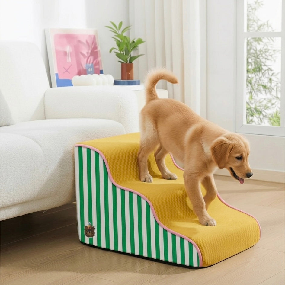 Orthopedic Dog Stairs – High-Density Foam & Non-Slip Base