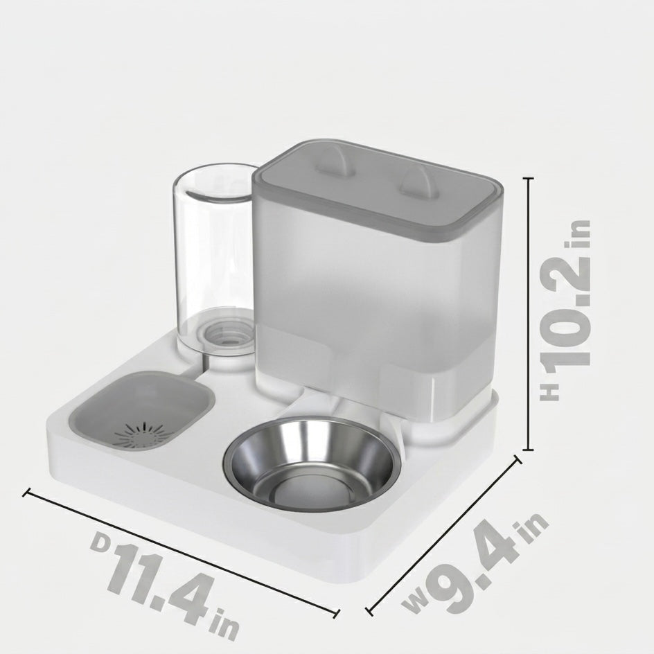 2-in-1 Gravity Pet Feeder & Water Dispenser – No Electricity, Food-Grade PP Plastic