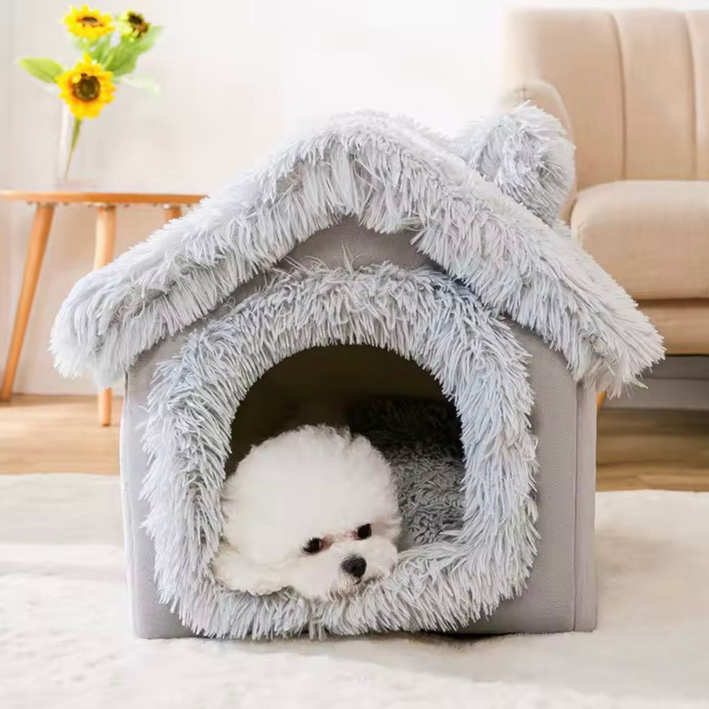 Pet Bed for Dogs & Cats – Soft Fleece Cover & Non-Slip Base