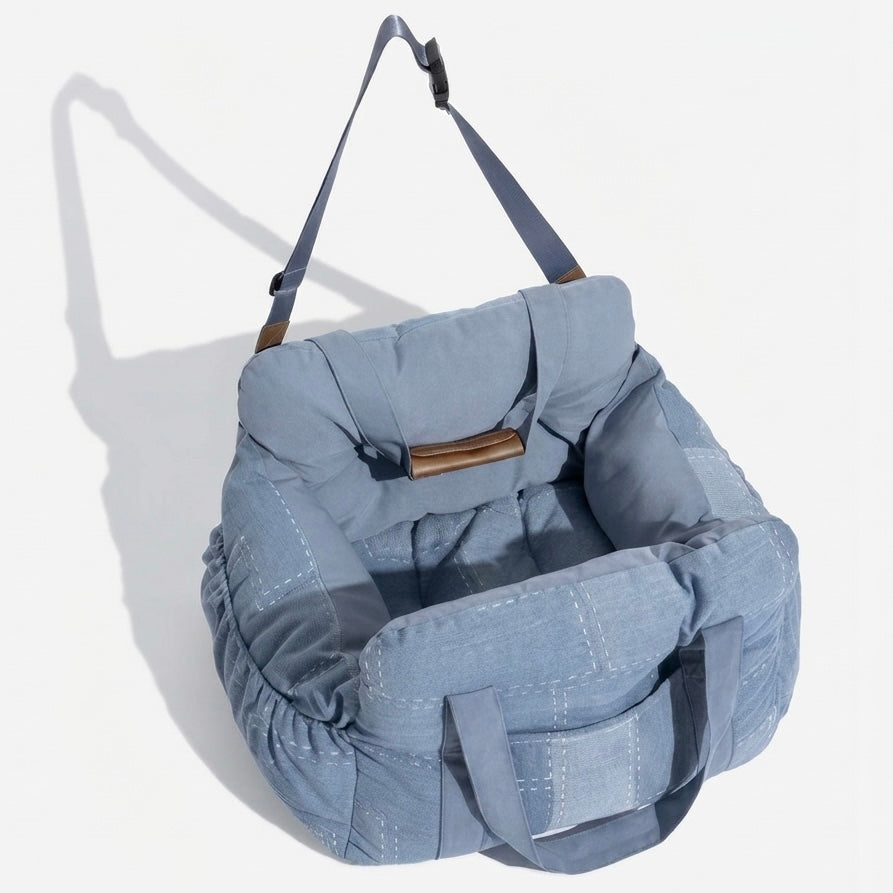 Dog Booster Car Seat – Adjustable Harness & Semi-Enclosed Design