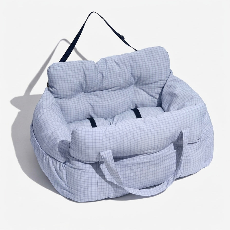 Dog Booster Car Seat – Adjustable Harness & Semi-Enclosed Design