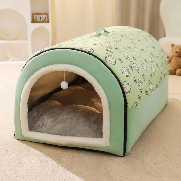 CozyCave | Large Dog Bed with Removable Washable Mat | Warm Shelter for Comfort