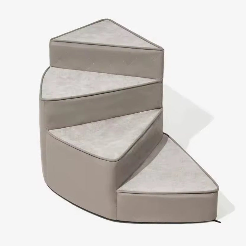 Spiral Dog Stairs – Water-Repellent Faux Leather & Joint-Friendly Sponge