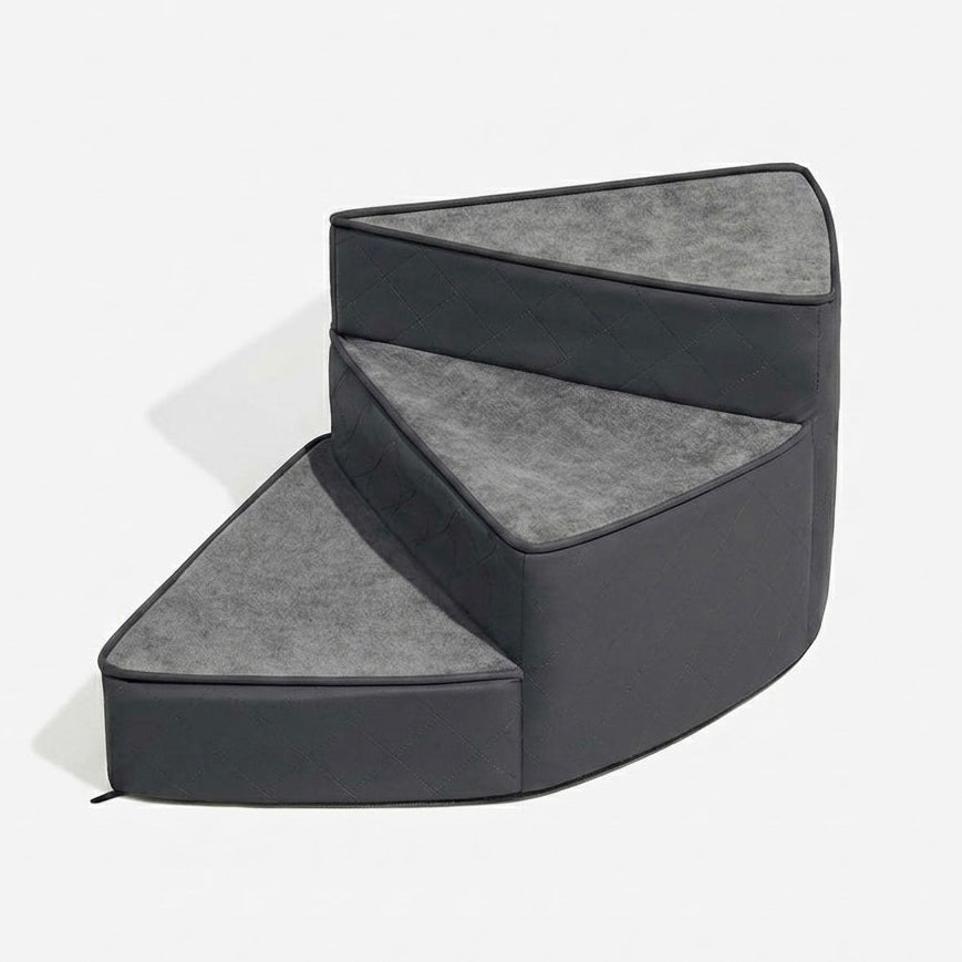 Spiral Dog Stairs – Water-Repellent Faux Leather & Joint-Friendly Sponge