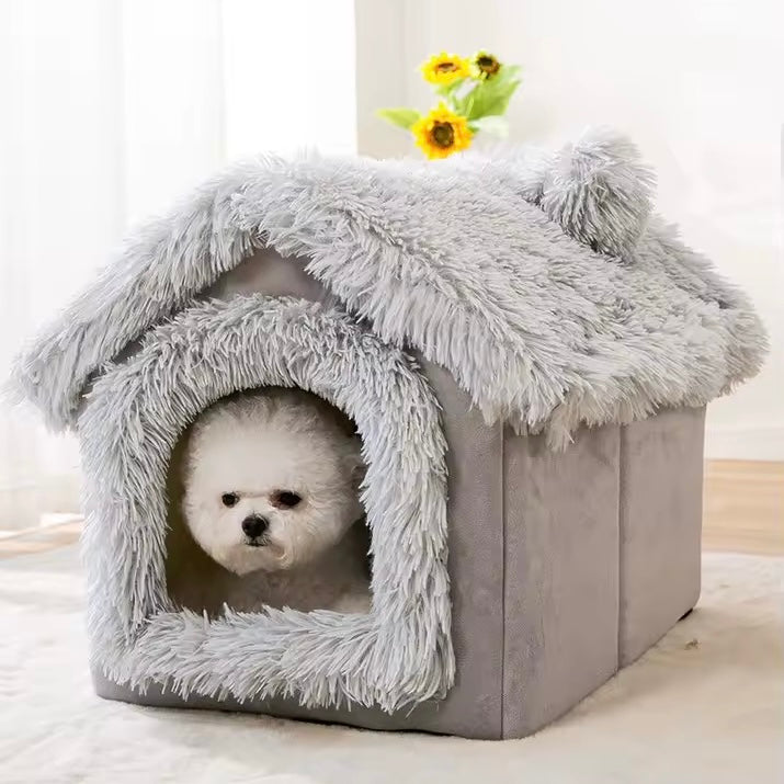 Pet Bed for Dogs & Cats – Soft Fleece Cover & Non-Slip Base
