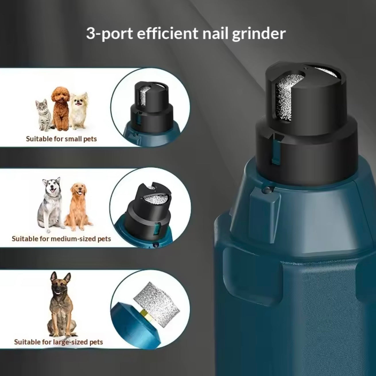 Dog Nail Grinder – 6-Speed Settings, Dual LED & USB Rechargeable