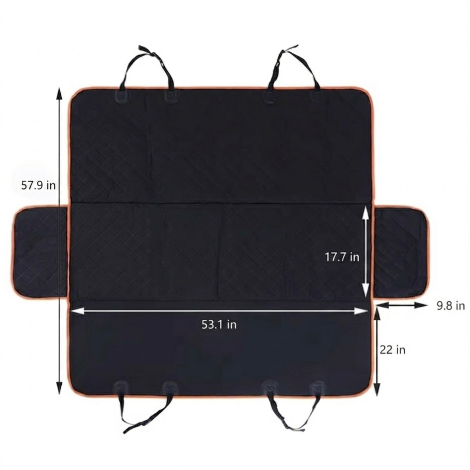 5-Layer Waterproof Dog Car Seat Cover – Hammock Mode, Side Flaps & Seatbelt Openings