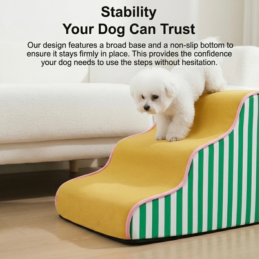 Orthopedic Dog Stairs – High-Density Foam & Non-Slip Base