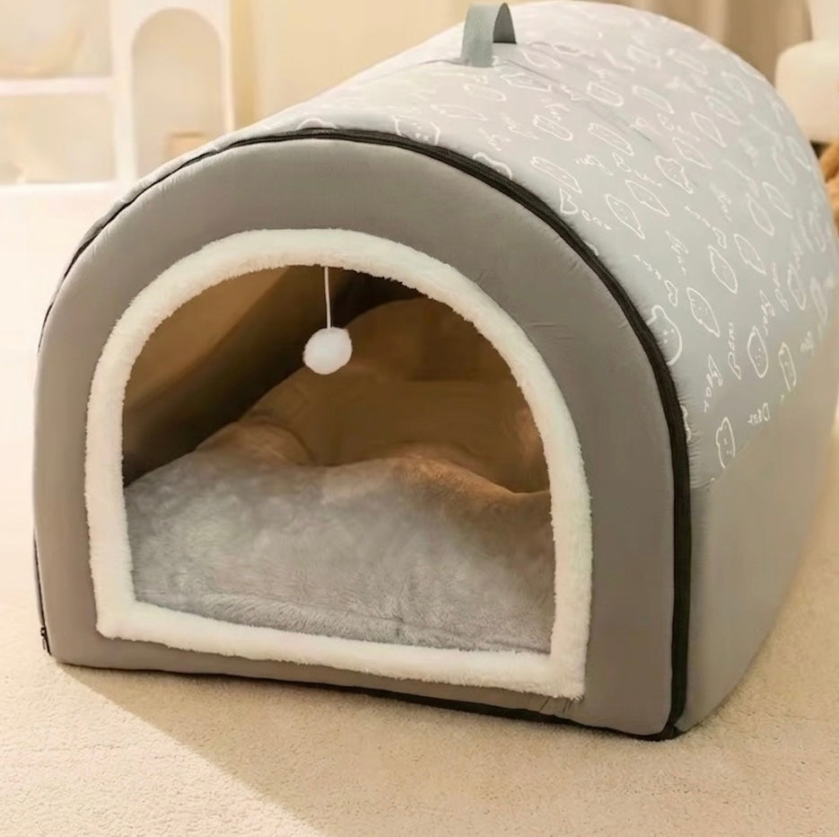CozyCave | Large Dog Bed with Removable Washable Mat | Warm Shelter for Comfort