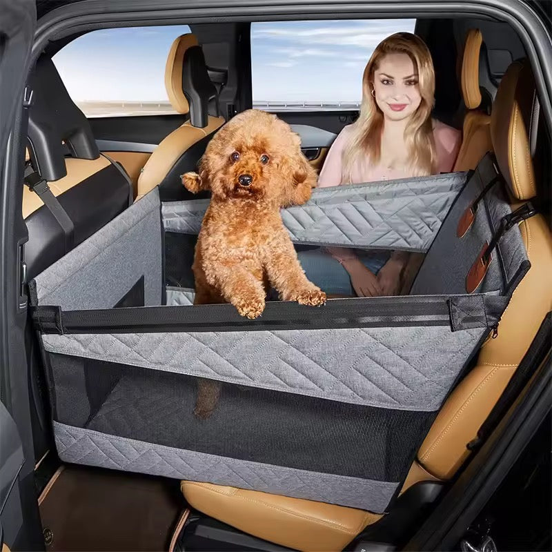 Car Seat Extender for Dogs – Hard Bottom & Waterproof with Adjustable Straps