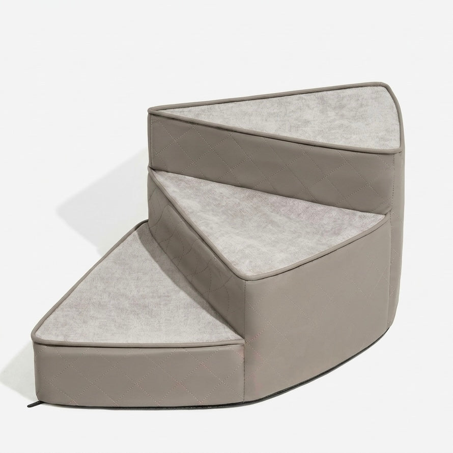 Spiral Dog Stairs – Water-Repellent Faux Leather & Joint-Friendly Sponge
