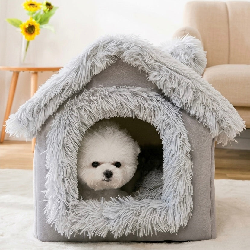 Pet Bed for Dogs & Cats – Soft Fleece Cover & Non-Slip Base