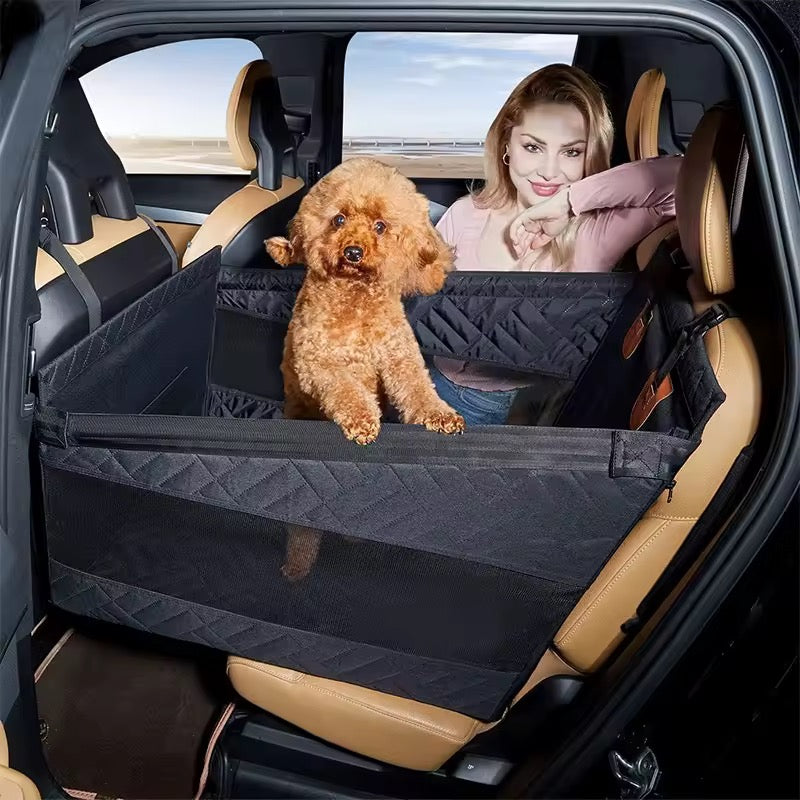 Car Seat Extender for Dogs – Hard Bottom & Waterproof with Adjustable Straps
