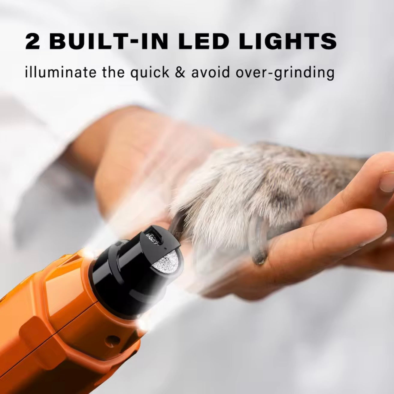 Dog Nail Grinder – 6-Speed Settings, Dual LED & USB Rechargeable