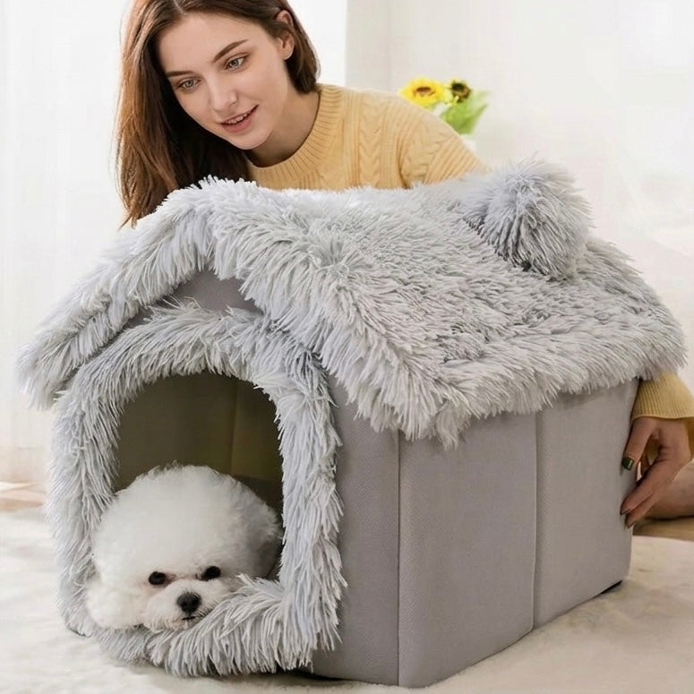 Pet Bed for Dogs & Cats – Soft Fleece Cover & Non-Slip Base