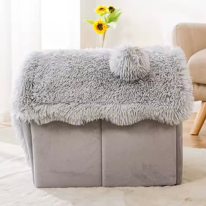 Pet Bed for Dogs & Cats – Soft Fleece Cover & Non-Slip Base