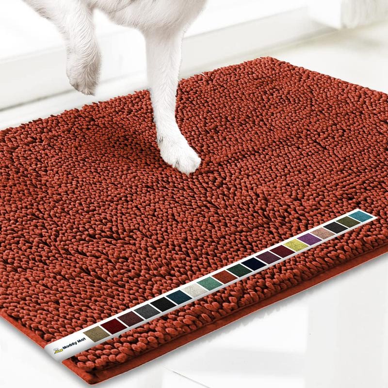 Absorbent Chenille Entryway Rug – Non-Slip TPR Backing & Machine Washable