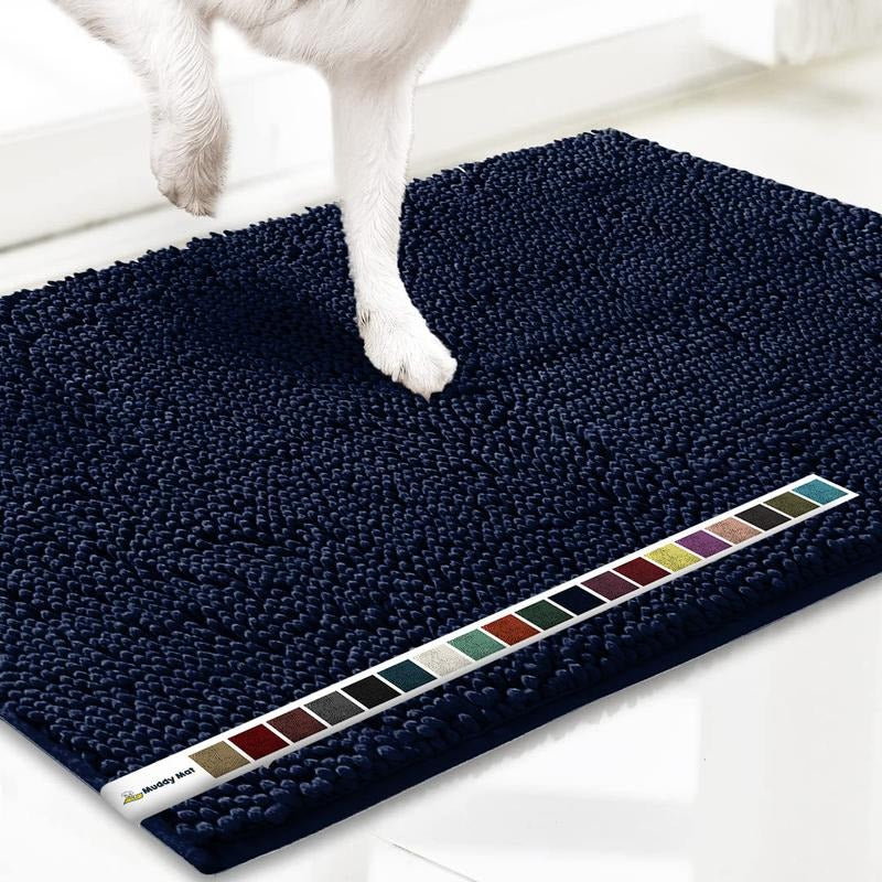 Absorbent Chenille Entryway Rug – Non-Slip TPR Backing & Machine Washable