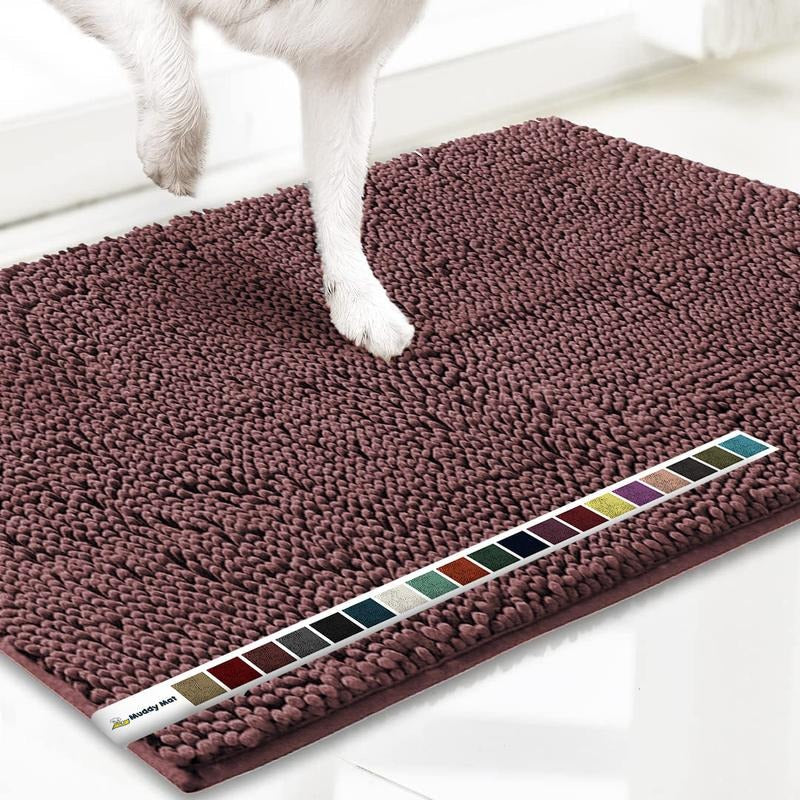 Absorbent Chenille Entryway Rug – Non-Slip TPR Backing & Machine Washable