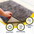 Absorbent Chenille Entryway Rug – Non-Slip TPR Backing & Machine Washable