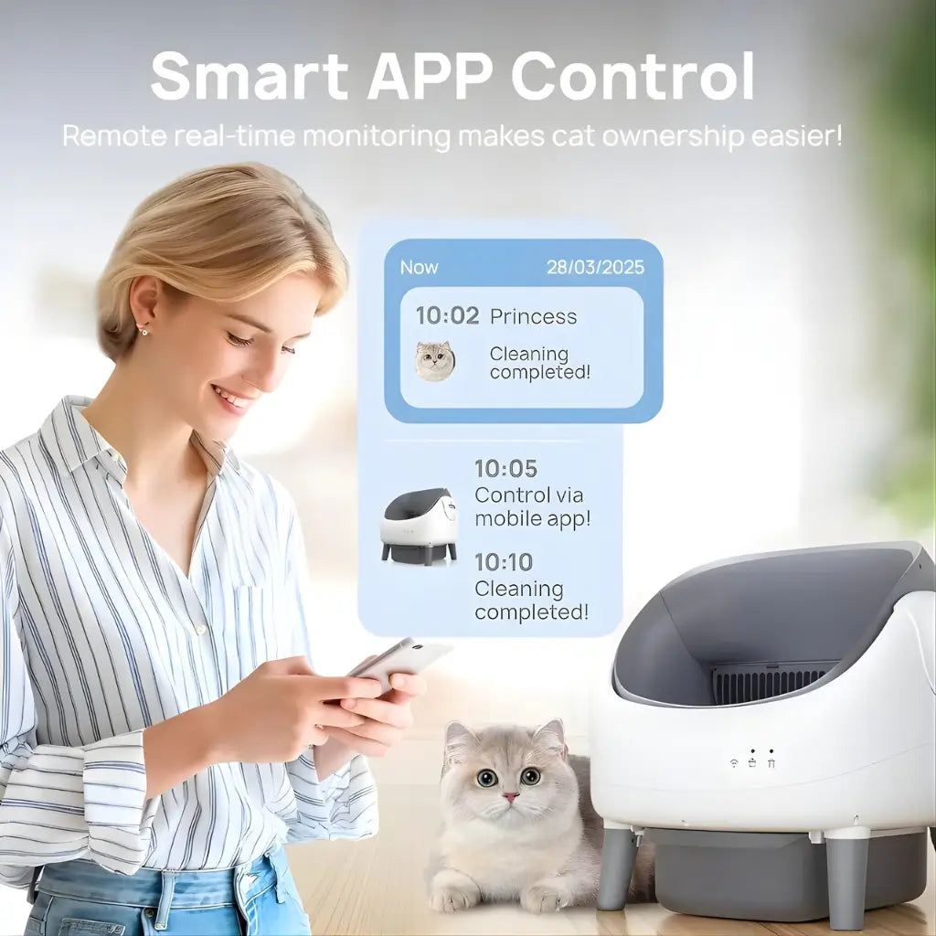 Automatic Self-Cleaning Cat Litter Box – 15L Capacity & Smart App Control