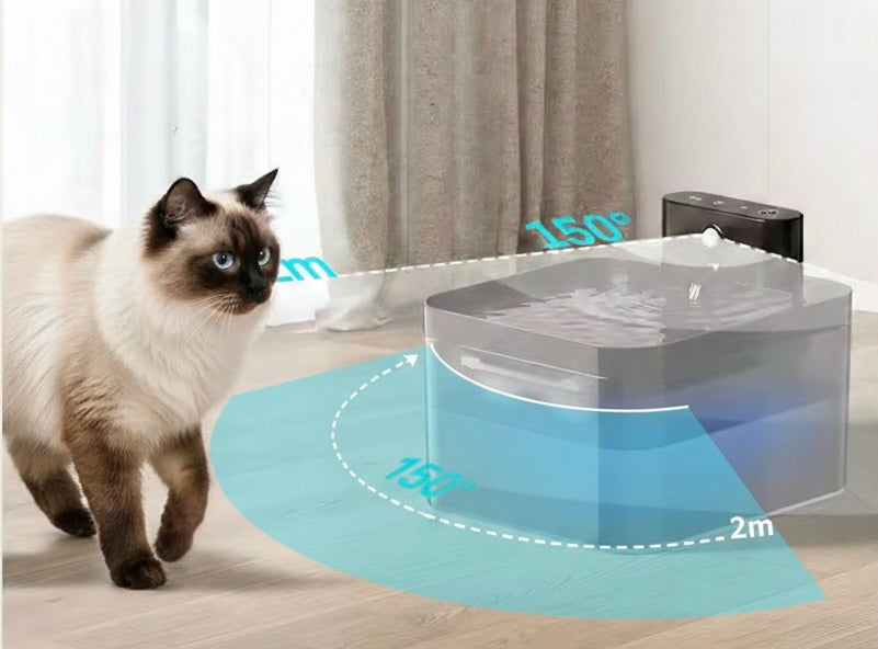 Automatic Cat Water Fountain | 2.2L | Infrared Sensor | USB-C Rechargeable | Quiet | Black