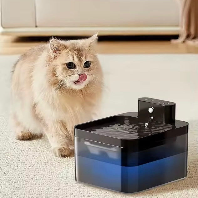 Automatic Cat Water Fountain | 2.2L | Infrared Sensor | USB-C Rechargeable | Quiet | Black