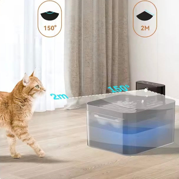 Automatic Cat Water Fountain | 2.2L | Infrared Sensor | USB-C Rechargeable | Quiet | Black
