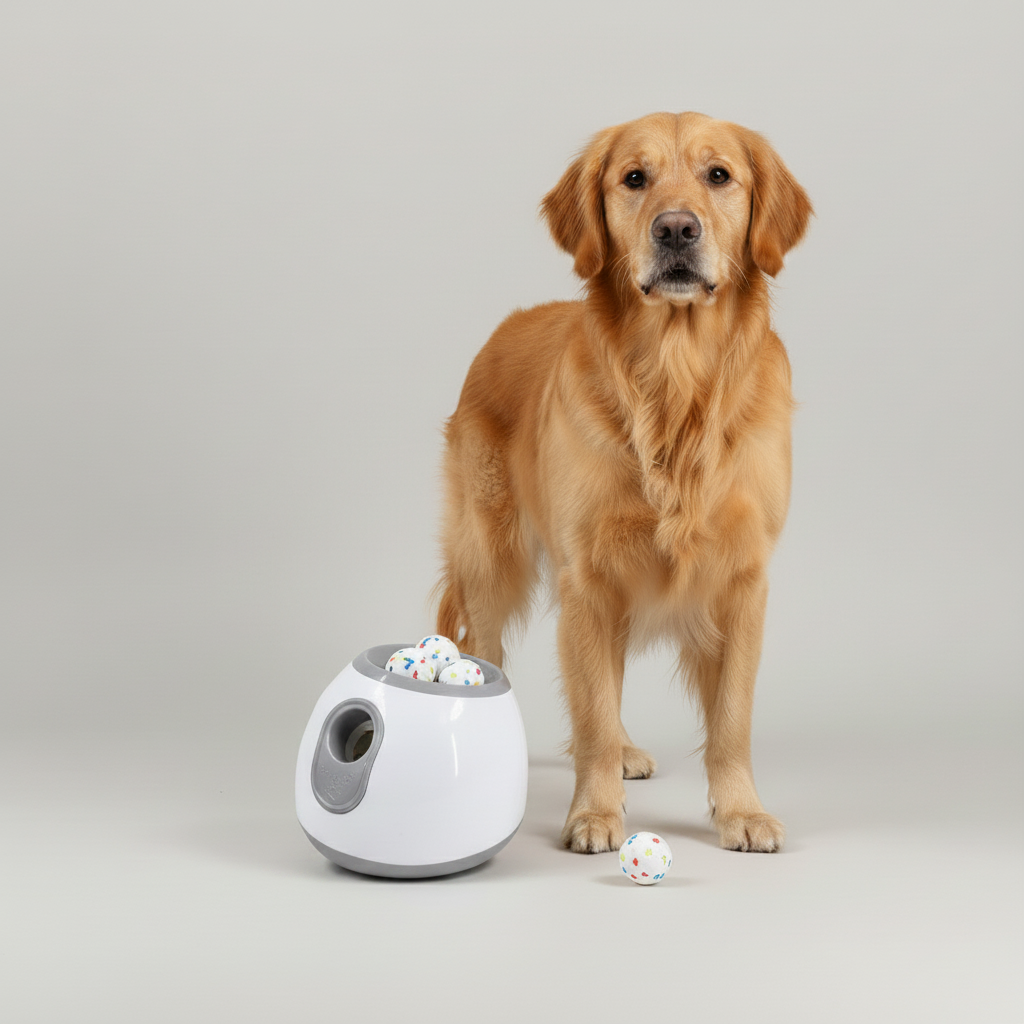 Automatic Dog Ball Launcher – 3 Distance Settings, Auto-Launch & US Plug Included