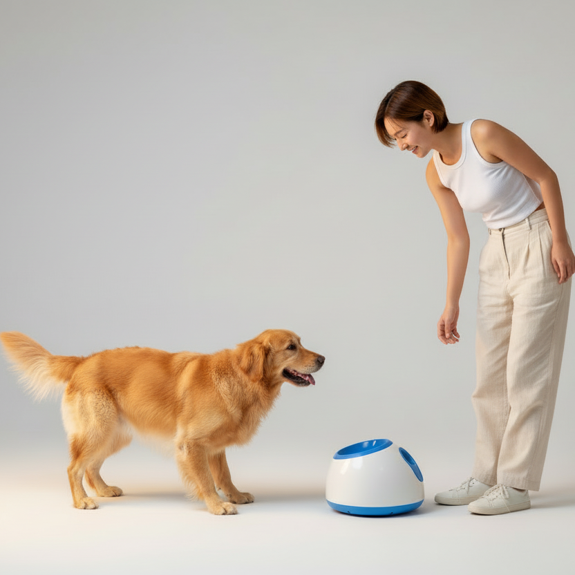 Automatic Dog Ball Launcher – 3 Distance Settings, Auto-Launch & US Plug Included