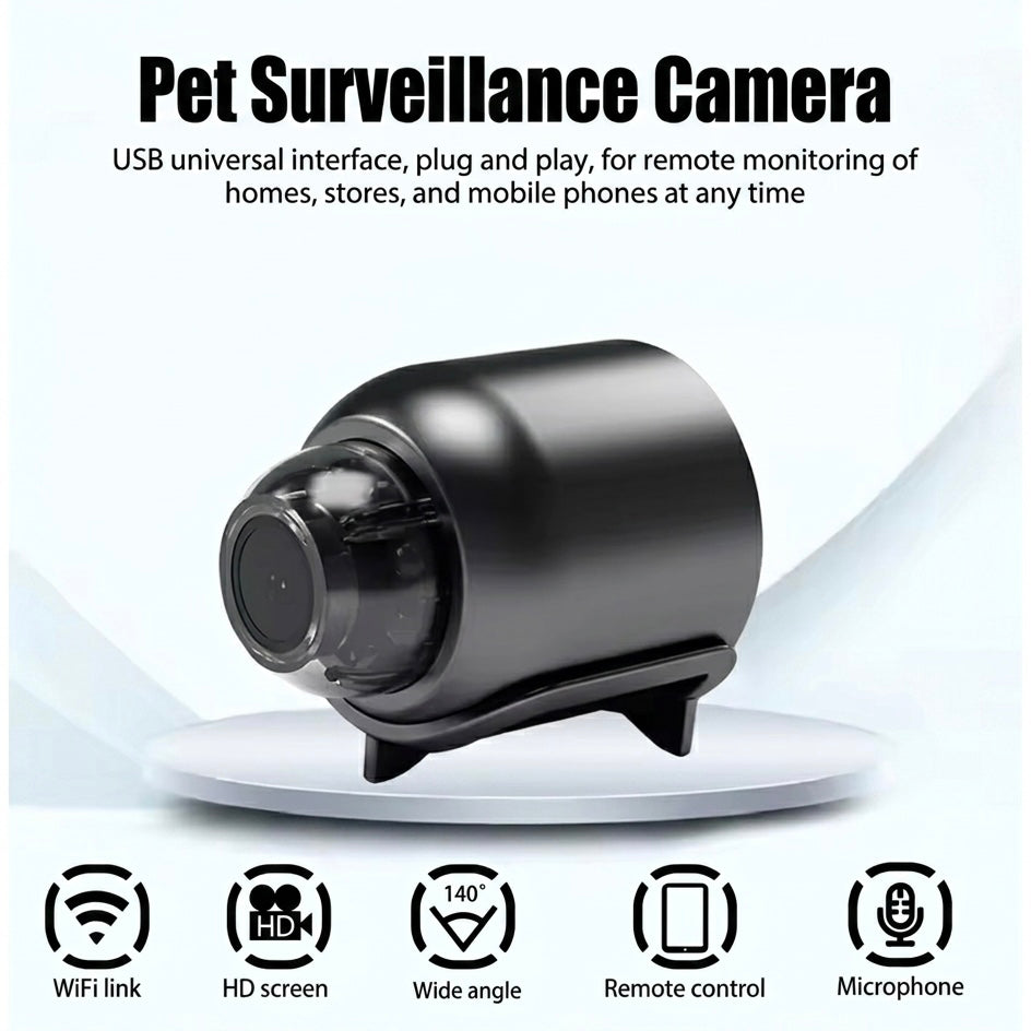Mini Pet Surveillance Camera – 1080P HD, Night Vision & Motion Alerts