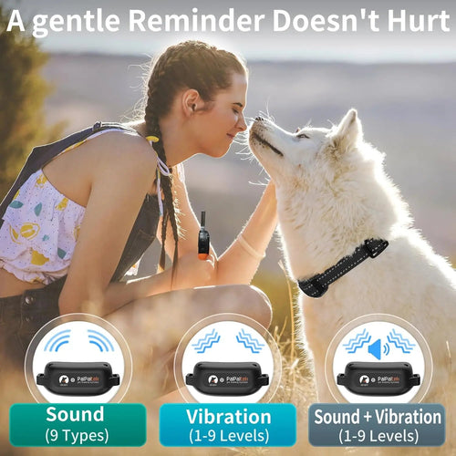 BarkShield | Anti Bark Collar for Dogs with Sound & Vibration | Adjustable Fit for Stress-Free Bark Control