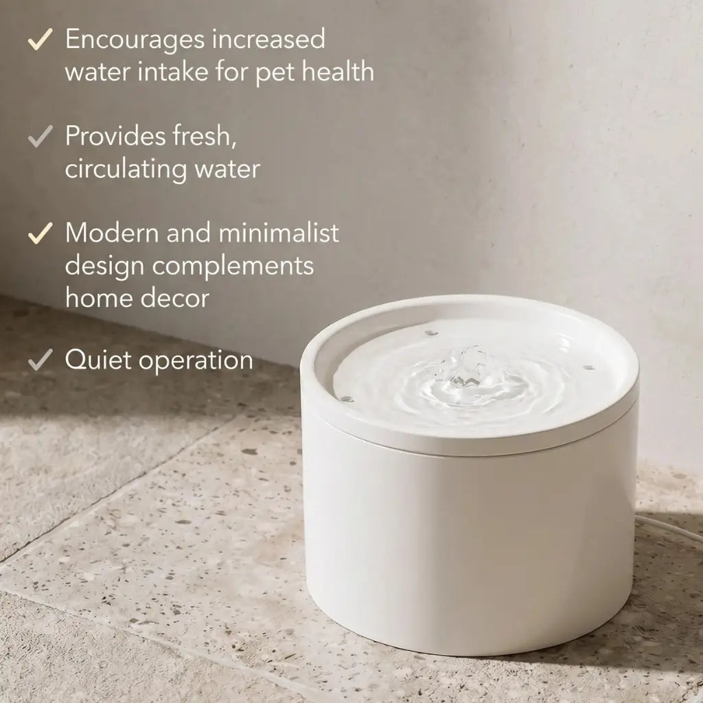 Ceramic Cat Water Fountain – 4-Layer Filtration, Ultra-Silent 20dB & USB Powered