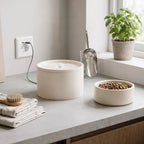 Ceramic Cat Water Fountain – 4-Layer Filtration, Ultra-Silent 20dB & USB Powered