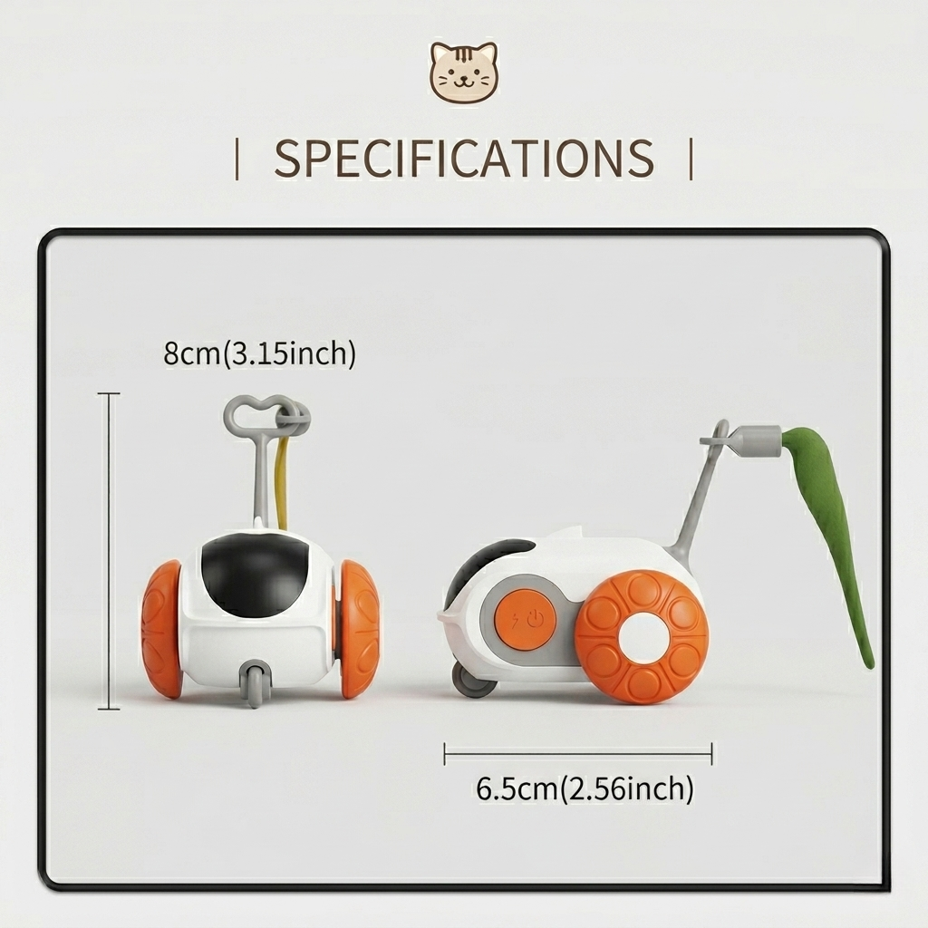 Chase Buddy | Interactive Cat Toy with Remote Control & Feather Wand | Engaging Play for Cats