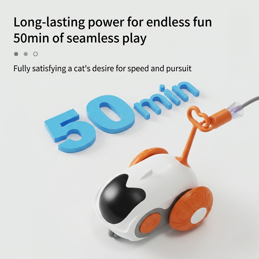 Chase Buddy | Interactive Cat Toy with Remote Control & Feather Wand | Engaging Play for Cats