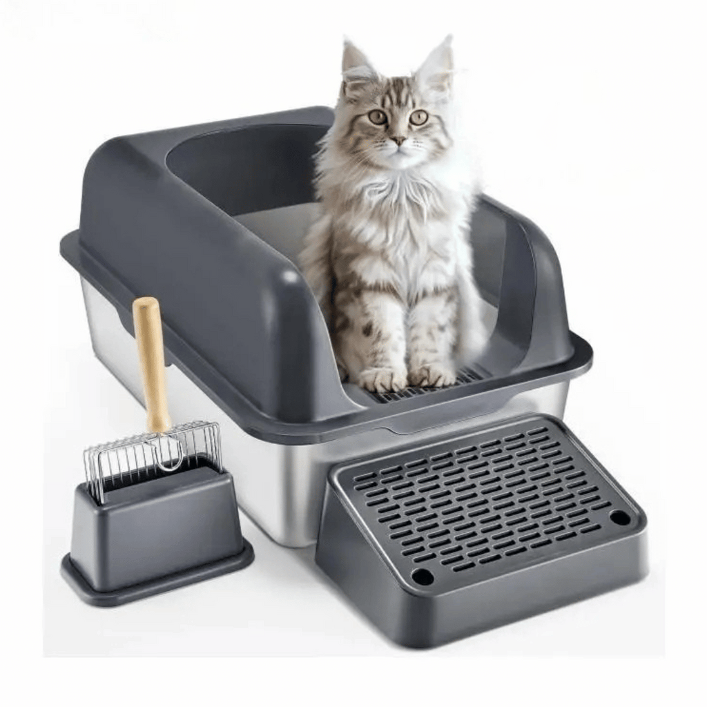 Extra Large Cat Litter Box – High Sides, UV Deodorization & Non-Stick Surface