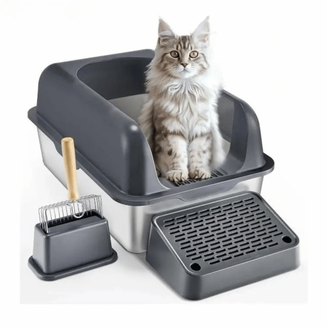 Extra Large Cat Litter Box – High Sides, UV Deodorization & Non-Stick Surface