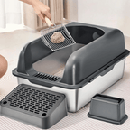 Extra Large Cat Litter Box – High Sides, UV Deodorization & Non-Stick Surface