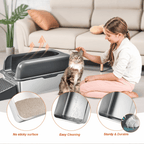 Extra Large Cat Litter Box – High Sides, UV Deodorization & Non-Stick Surface