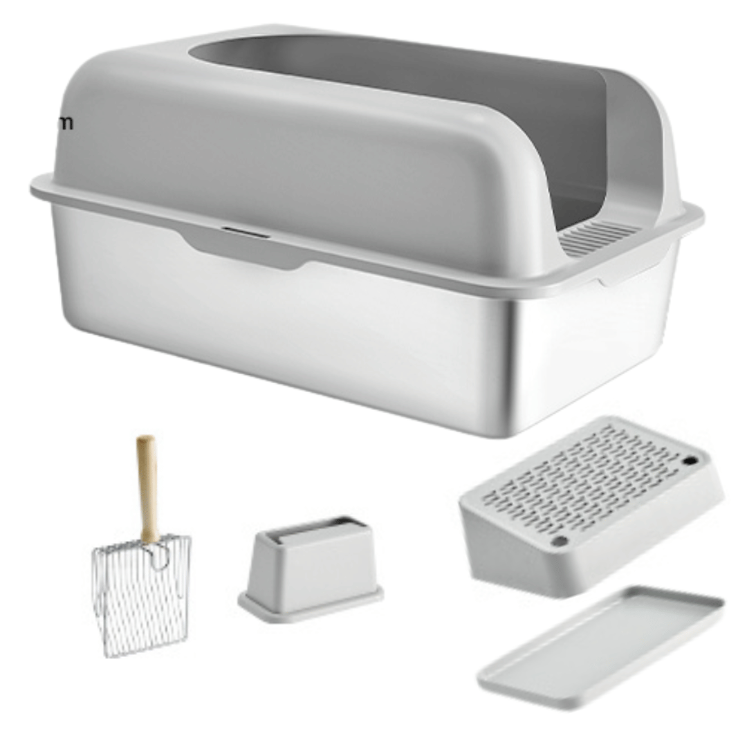 Extra Large Cat Litter Box – High Sides, UV Deodorization & Non-Stick Surface