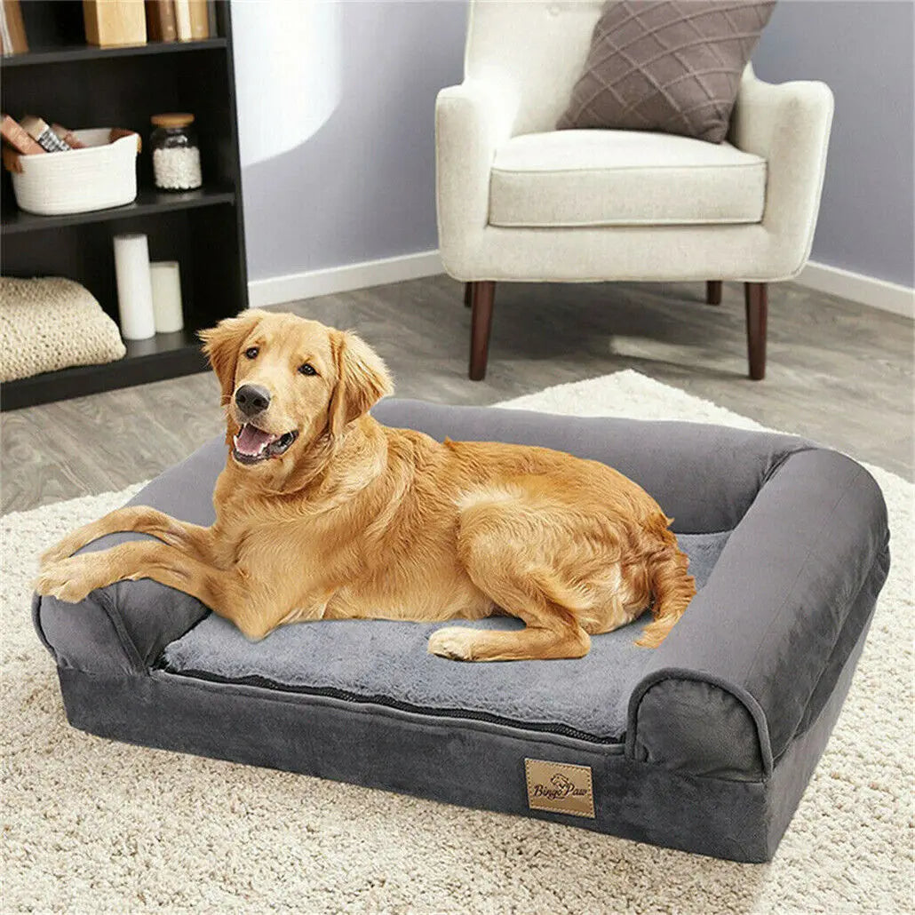 Orthopedic Dog Bed with Bolster & Waterproof Liner