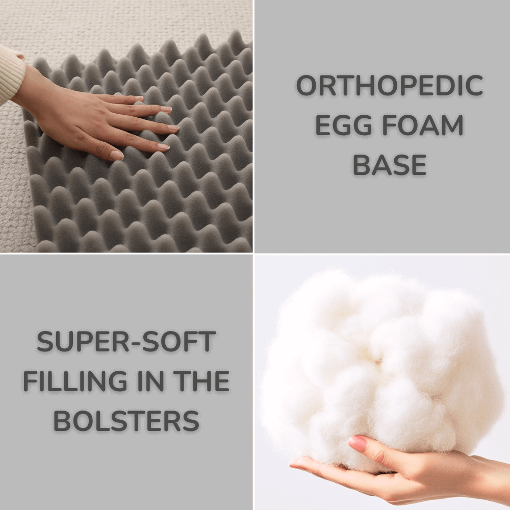 Comfort Haven | Orthopedic Dog Bed with High-Density Foam & Bolster Support | Large Size for Joint Relief