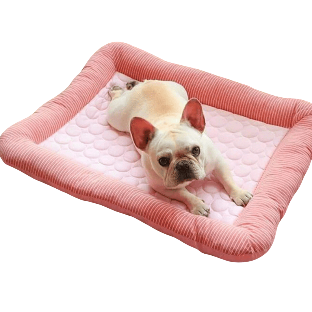 Dog Cooling Mat – Ice Silk & Cotton with Non-Slip Base & Machine Washable