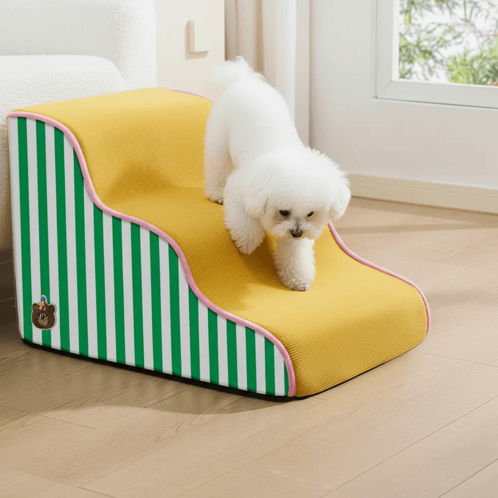 Orthopedic Dog Stairs – High-Density Foam & Non-Slip Base