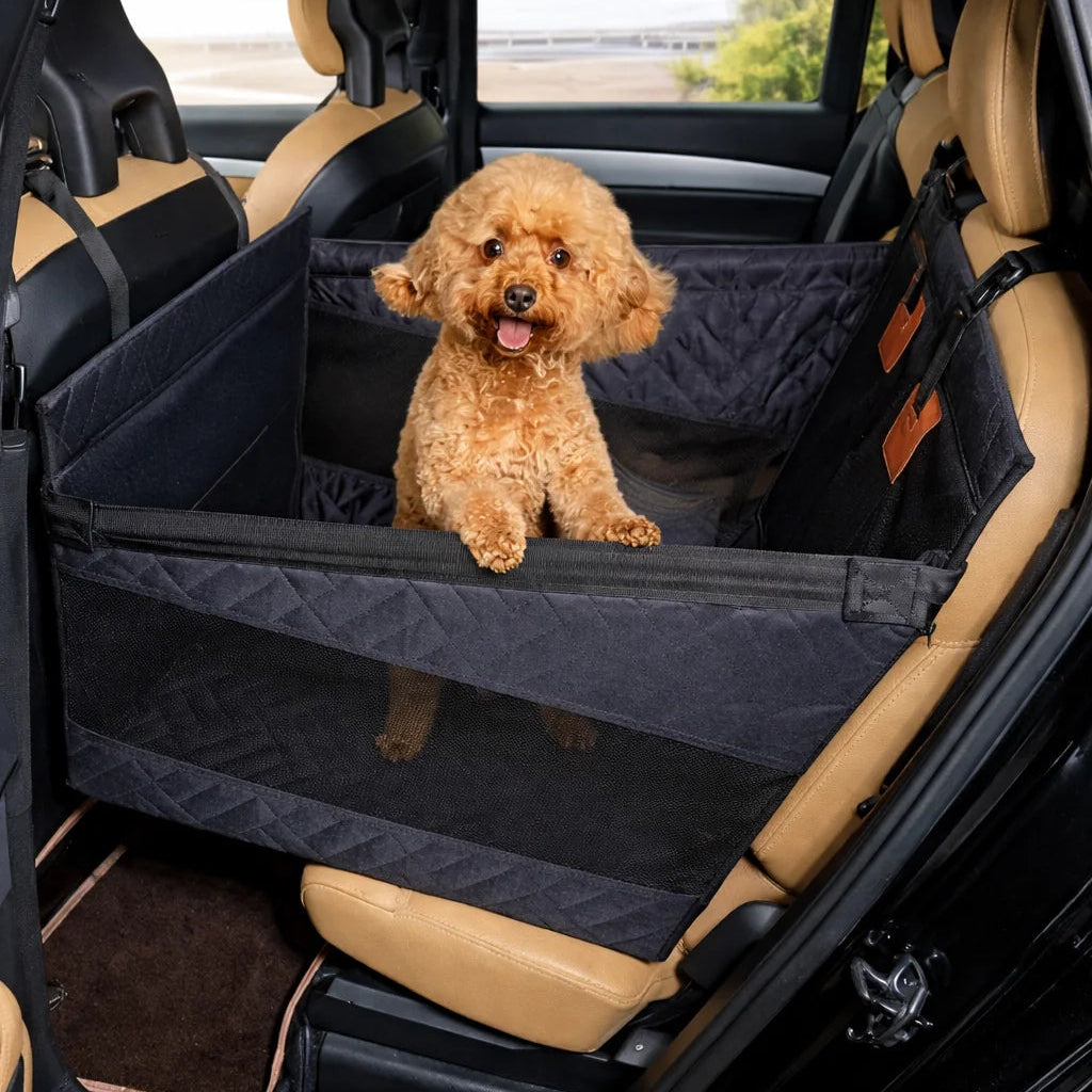 Car Seat Extender for Dogs – Hard Bottom & Waterproof with Adjustable Straps