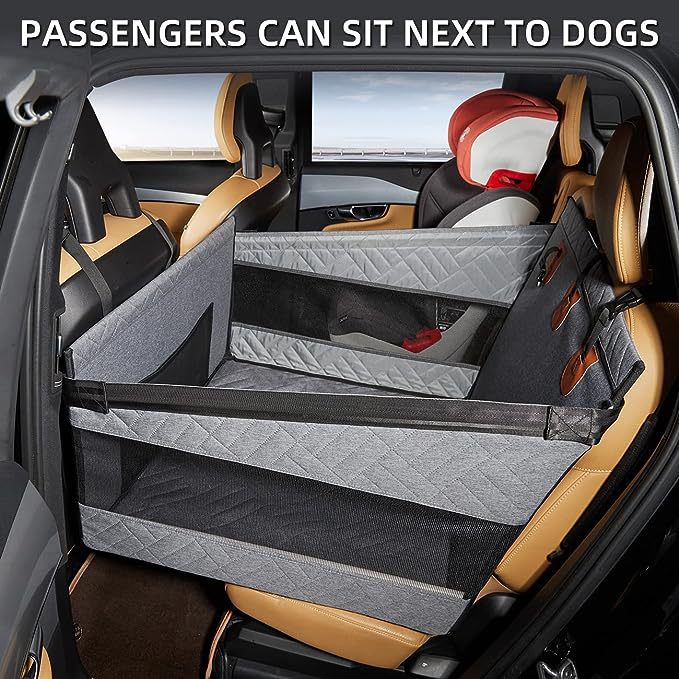 Car Seat Extender for Dogs – Hard Bottom & Waterproof with Adjustable Straps