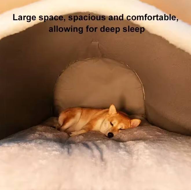 CozyCave | Large Dog Bed with Removable Washable Mat | Warm Shelter for Comfort