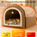 CozyCave | Large Dog Bed with Removable Washable Mat | Warm Shelter for Comfort