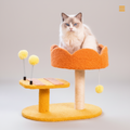 Cat Perch Station – Flower Bowl Perch, Sisal Scratching Post & Spring Ball Toy